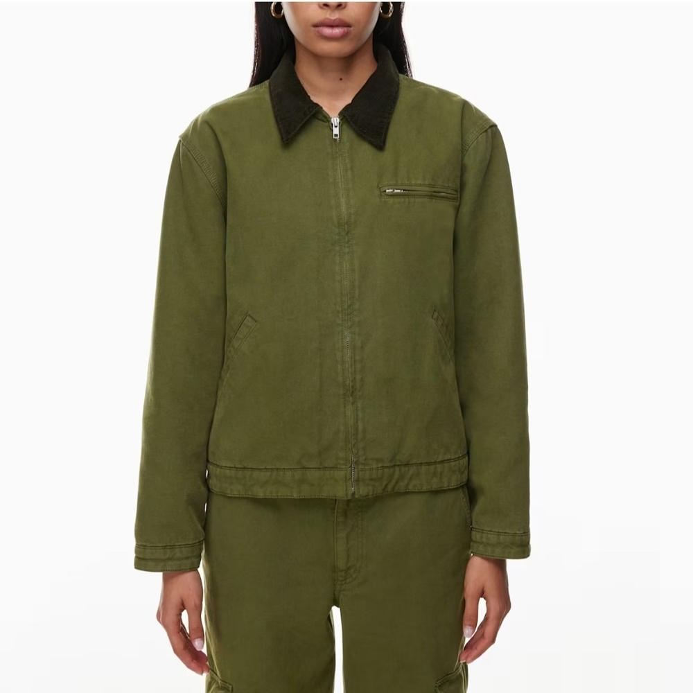 TNA Olive Dale Utility Chore Barn Jacket Lined Boxy XS NWT - Picture 15 of 15